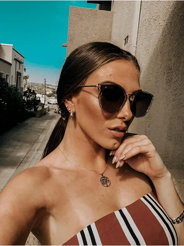 Vista 7 de FEISEDY Gafas de sol polarizadas vintage estilo ojo de gato para mujer gafas de sol redondas de gran tamaño antirreflejos B7000