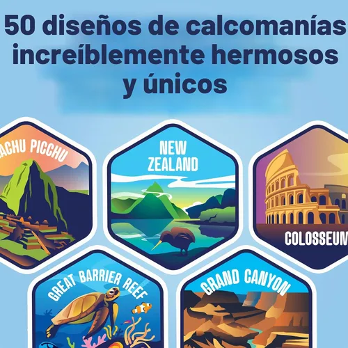 Vista 2 de LET'S WANDER - Botella de agua para aventureros del mundo con 50 pegatinas impermeables - 32 onzas, botella de acero inoxidable aislada y a prueba