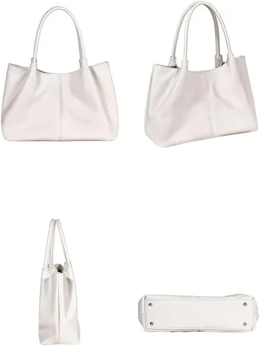 Vista 6 de Bolso de mano para mujer, bolso de hombro, bolso de mano de poliuretano suave, bolso de hombro grande a la moda, bolso de mano con asa superior