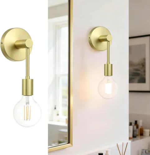 Vista 9 de XiNBEi Lighting - Aplique de pared negro de 1 luz para pasillo, bombilla LED incluida Mate negro