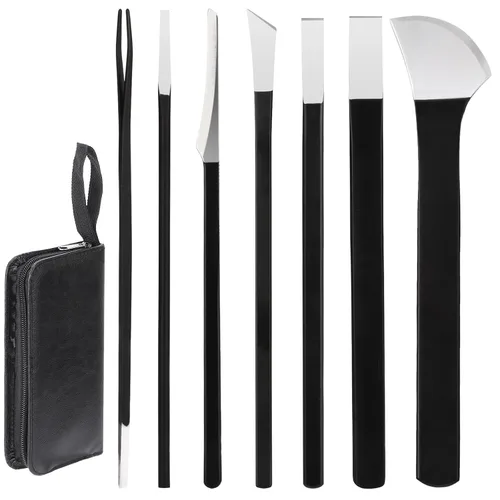 Vista 14 de Segbeauty Juego de cuchillos de pedicura de 9 piezas, juego de limas de pie de acero de manganeso con bolsa de almacenamiento, herramienta de hoja