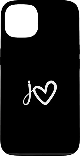 Vista 7 de Minimalist Monogram Name Initial Letter j White Heart Shape Case for iPhone 17