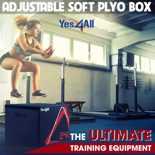 Vista 6 de Yes4All Caja pliométrica ajustable de espuma suave, entrenador de saltos - Para ejercicios pliométricos y acondicionamiento, múltiples variaciones