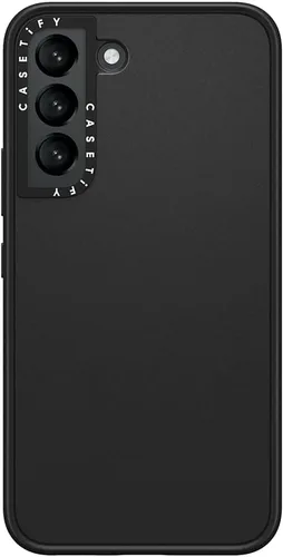 Vista 122 de CASETiFY Funda de impacto para Galaxy S22+ - Adhesivo Aries Moross, color negro transparente