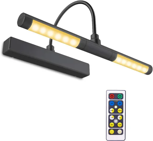 Vista 9 de BIGLIGHT - Luz LED inalámbrica a pilas para cuadros, con control remoto, cabezales de luz giratorios con 3 modos de iluminación; lámpara
