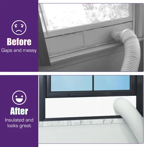 Vista 5 de Mxclimate Placa de sellado de ventana Panel de espuma para aire acondicionado portátil, buen sellado de paneles laterales de CA Kit de ventana