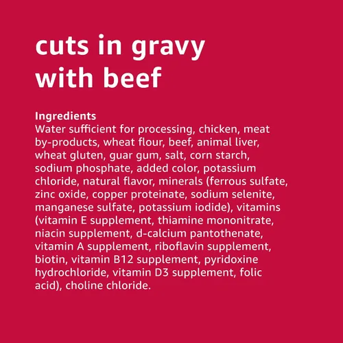 Vista 4 de Amazon Basics Paquete variado de alimentos húmedos para perros, sabor a estofado campestre y cortes en salsa con carne de res, hecho