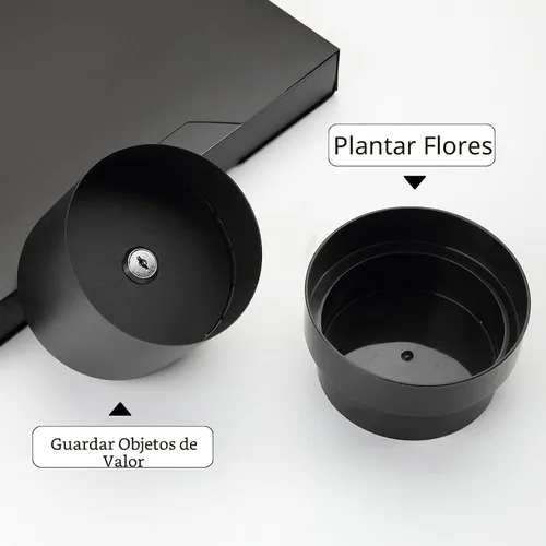 Vista 4 de Younion Caja fuerte de desviación para macetas con cerradura de llave, caja de seguridad secreta oculta, perfecta para ocultar los objetos de valor