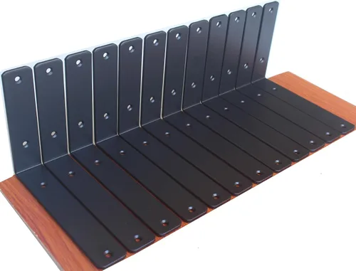 Vista 65 de Paquete de 2 soportes de estante en L de 6 pulgadas de largo x 4 pulgadas de alto x 1.5 pulgadas de ancho, 5 mm de grosor, soportes de estante