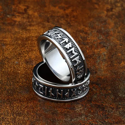 Vista 2 de BAVIPOWER Colgante de cabeza de lobo vikingo, cadena de quilla de acero inoxidable, collar nórdico, potente joyería pagana para hombres y mujeres
