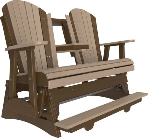 Vista 26 de LuxCraft Adirondack Balcony Glider - 5 pies con consola desplegable (Aruba en negro)