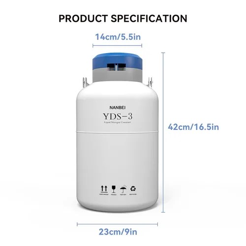 Vista 2 de Tanque de nitrógeno líquido 3L Contenedor criogénico Aleación de aluminio Nitrógeno líquido Dewar Estático Criogénico, nitrógeno líquido dewar