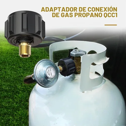 Vista 6 de onlyfire Adaptador de latón POL a Acme QCC1 para tanque de propano de 20 a