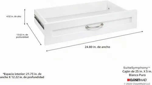 Vista 3 de Cubículo ClosetMaid SuiteSymphony de 25 x 6 pulgadas