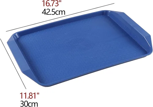 Vista 5 de Colord - Paquete de 4 bandejas para servir comida rápida, bandeja de plástico para comer, 16.73 x 11.81 pulgadas
