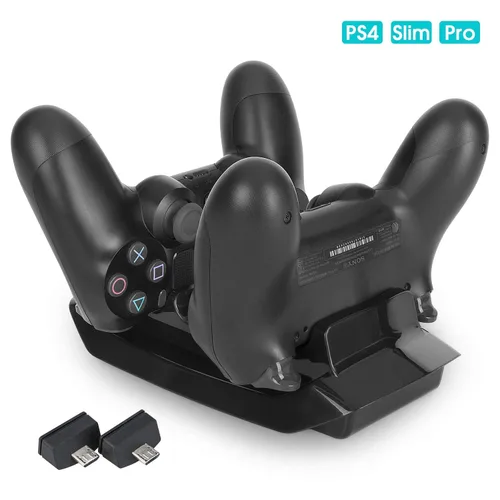 Vista 9 de PS4 Controlador Cargador Dual Estación de Carga Dock para Playstation 4 DualShock Controladores Inalámbricos (PS4, PS4 Pro, PS4 Slim)