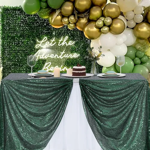 Vista 20 de B-COOL Mantel de lentejuelas con brillo para mesas, color azul bebé, mantel de lentejuelas para decoración de mesas, para bodas, Navidad