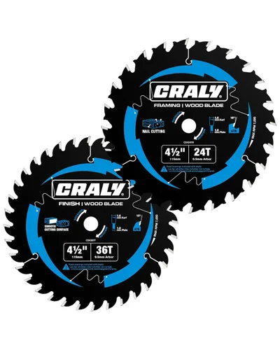 Vista 11 de CRALY Hoja de sierra circular para enmarcado de 3-3/8 pulgadas con 24 dientes para corte de madera, eje de 15mm, con punta de carburo, corte fino