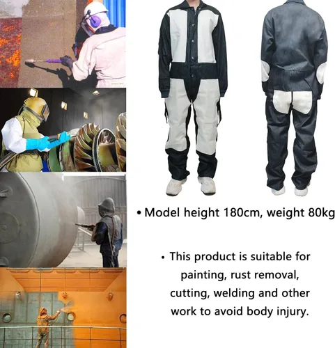Vista 8 de SHUNJIE Traje de explosión Traje protector de pintura en aerosol Traje protector de trabajo de seguridad con chorro de arena