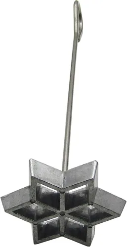 Vista 8 de TJ-Store Juego de cuatro moldes para bunuelos con mango, set de hierro rosetón con mango fácil rosetón