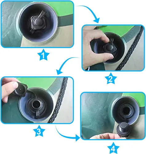 Vista 7 de Válvula de aire inflable para barco, 2 piezas de válvula de aire inflables para barcos, tapones de aire en espiral, tornillo de repuesto de inflado