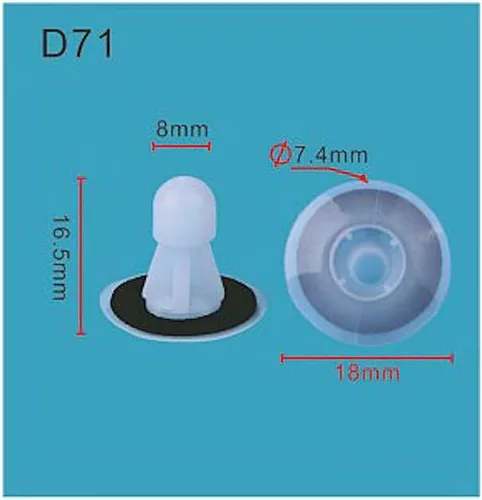 Vista 101 de Autobahn88 - Clip de remache tipo push-in para parachoques, compatible con Renault (OEM: 054000001R) (Paquete de 20)