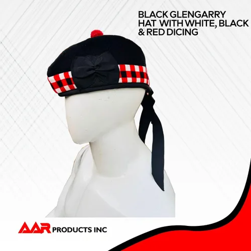 Vista 27 de AAR Gorros Glengarry Balmoral Kilt Scottish para hombre en dados y lisos 100% lana Piper 52-62
