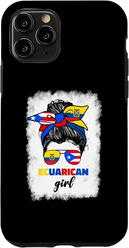 Vista 29 de Funda para iPhone 16, mitad ecuatoriana y puertorriqueña Rico Ecuador Flag Girl Mix