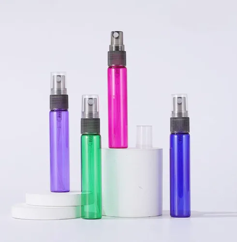 Vista 5 de Paquete de 20 botellas de perfume de viaje con atomizador a granel de 0.3 fl oz, botella vacía hidratante (azul)