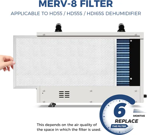 Vista 3 de ALORAIR MERV-8 Filtro de repuesto para Sentinel HD55, Sentinel HDi65, 1 paquete Blanco