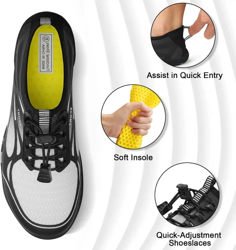 Vista 4 de ATHMILE Zapatos de agua para hombres y mujeres, zapatos de río, para adultos, natación, playa, lago, piscina, calcetines acuáticos, secado rápido