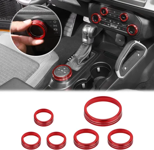 Vista 10 de JWWY Pomo para interruptor de faros delanteros de aire acondicionado, tracción 4WD, cubierta de perilla para interruptor de engranajes para Ford