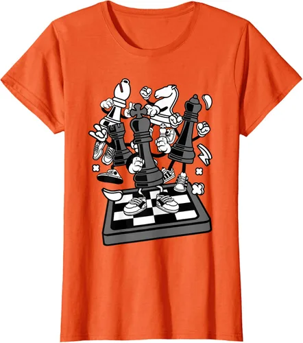 Vista 58 de Figura cómica Camiseta de tablero de ajedrez jugador de ajedrez Azul Marino