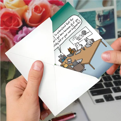 Vista 6 de NobleWorks - Divertida tarjeta de felicitación de Pussycat con sobre de 5 x 7 pulgadas (1 tarjeta), diseño de gato de buena suerte C7861CGG
