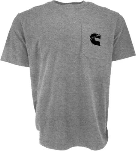 Vista 2 de Cummins Camiseta de manga corta para hombre Camiseta de bolsillo gris CMN4753 - Medium