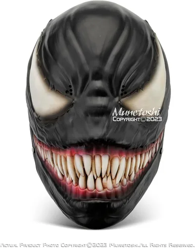 Vista 4 de Munetoshi Venom Simbionte Máscara Villano Araña Cómic Película Horror Ciencia Ficción Cosplay Prop