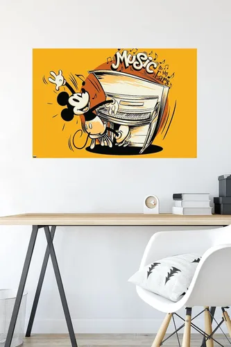 Vista 4 de Trends International Disney Mickey Mouse - Póster musical de pared, 34 pulgadas de largo x 22.4 W, versión premium sin marco