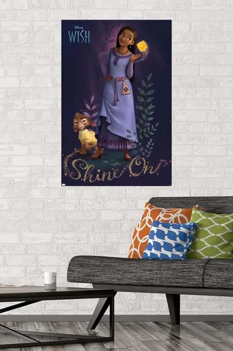 Vista 2 de Trends International Disney Wish Asha - Póster de pared, 34 pulgadas de largo x 22.4 pulgadas, versión sin marco