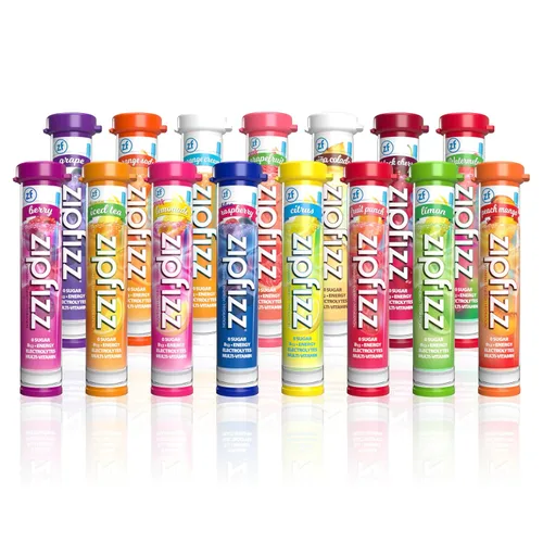 Vista 3 de Zipfizz Bebida energética diaria en polvo, Berry, paquete de 12 Energía sostenida 3-en-1, hidratación rápida y vitaminas esenciales Sin azúcar