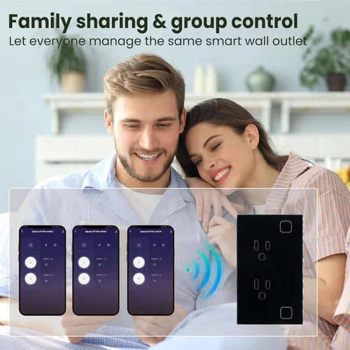 Vista 9 de Salida inteligente,Monitoreo de energía,Necesita Zigbee Hub,Negro