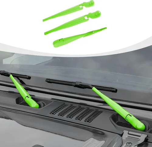 Vista 16 de RAZPOY JK Limpiaparabrisas frontal y trasero, 3 piezas, compatible con Jeep Wrangler JK JKU 2007-2017, azul