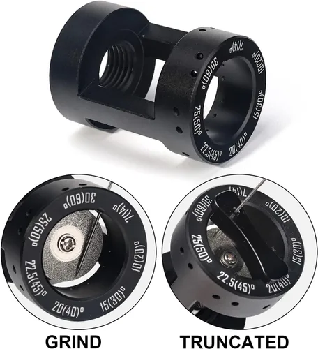 Vista 3 de 3mirrors - Afilador de electrodos de tungsteno de aluminio con cabeza de molienda para soldadura TIG, 7 ángulos, 14 agujeros, bloque de molienda