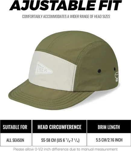 Vista 3 de Clakllie - Gorras de visera corta de secado rápido para hombres, gorra de 5 paneles para correr, impermeable, gorra de béisbol, gorra