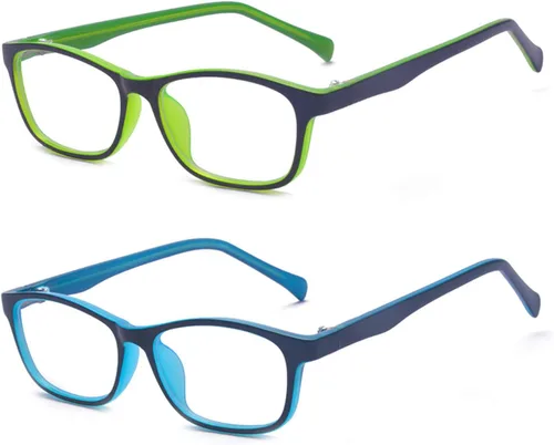 Vista 9 de Gafas de sol para niños, antiazules, rectangulares, antigolpes, con luz azul, UV400, antirreflejos, Negro