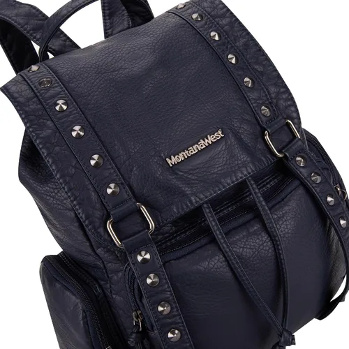 Vista 2 de Montana West Mochila para mujer Western Trendy Satchel Backpack, marino, Mochilas de viaje