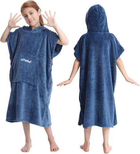 Vista 8 de Hiturbo Toalla de cambio de toalla para niños: toallas de baño de felpa suave, sudadera con capucha cálida de forro polar coral, poncho de surf