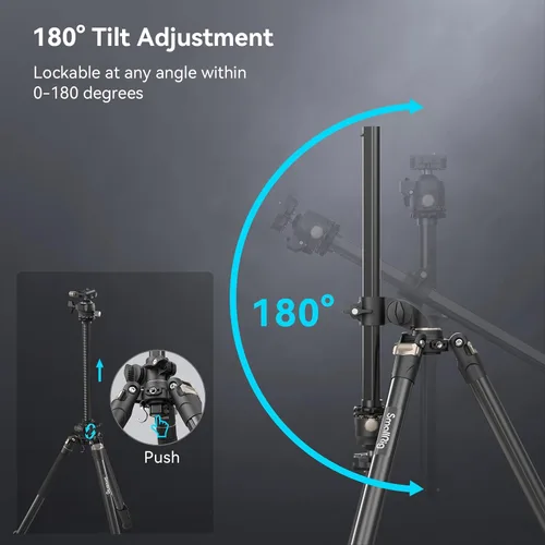 Vista 2 de SmallRig CT200 72.8"/200cm Trípode Horizontal Elevado para Cámara con Soporte para Smartphone y Bolsa de Transporte, Carga Máxima 33lb Trípode