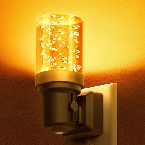Vista 8 de DORESshop Luces de noche LED enchufables en la pared, luces nocturnas modernas con diseño decorativo, brillo ajustable, luz nocturna regulable