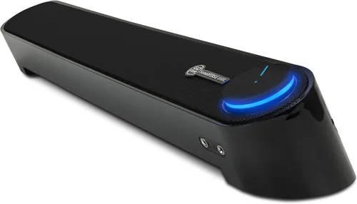 Vista 10 de SonaVERSE UBR barra altavoz para computadora de escritorio con conectores para audífonos y micrófono de fácil acceso por GOgroove, con alimentación