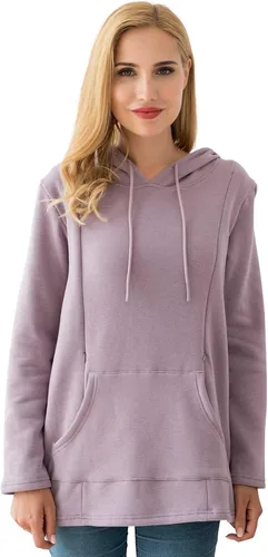 Vista 12 de Bearsland - Sudadera de lactancia y maternidad para mujer, con bolsillos y capucha
